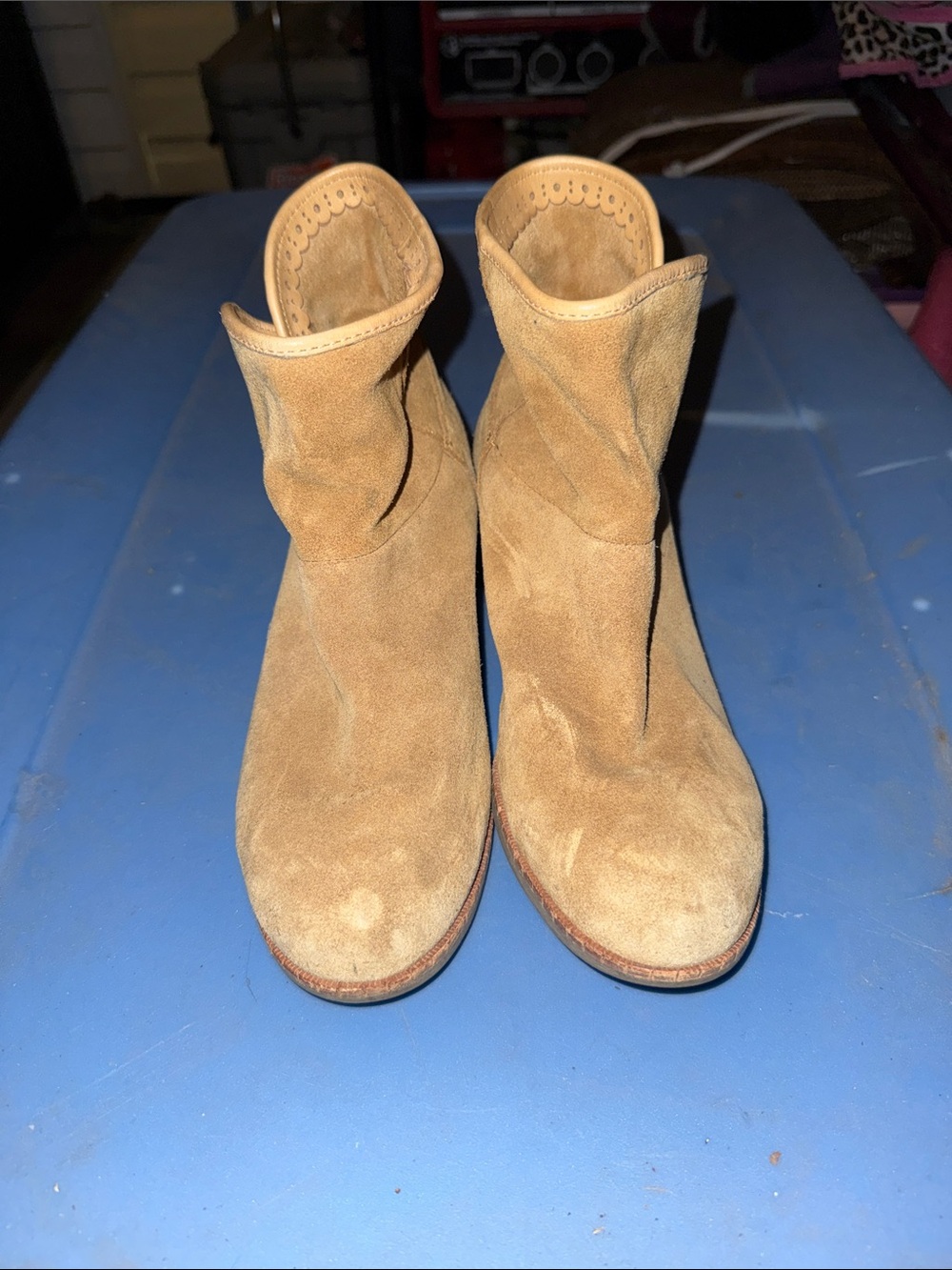 UGG Tan Suede Slouch Ankle Booties